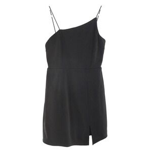 Olia Mini Dress Asymmetrical One‎ Shoulder Size M Black 21D2105